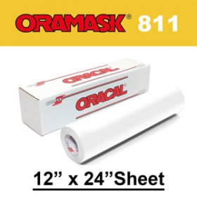 Oracal 811 12" x 24" Paint Mask Stencil, Opaque White